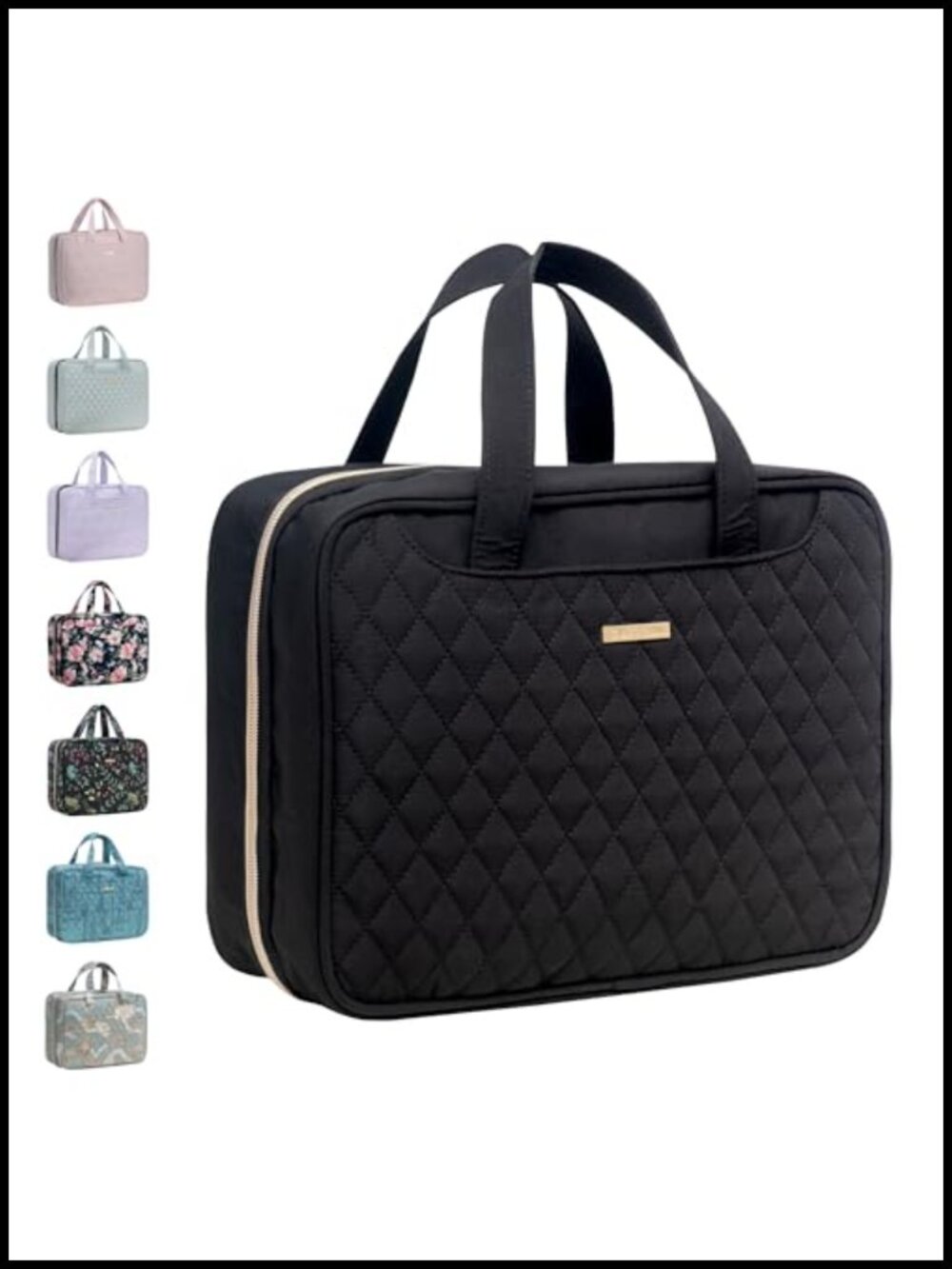 Travel Toiletry Bag with Hanging Hook and Leakproof Wet/Dry Compartments